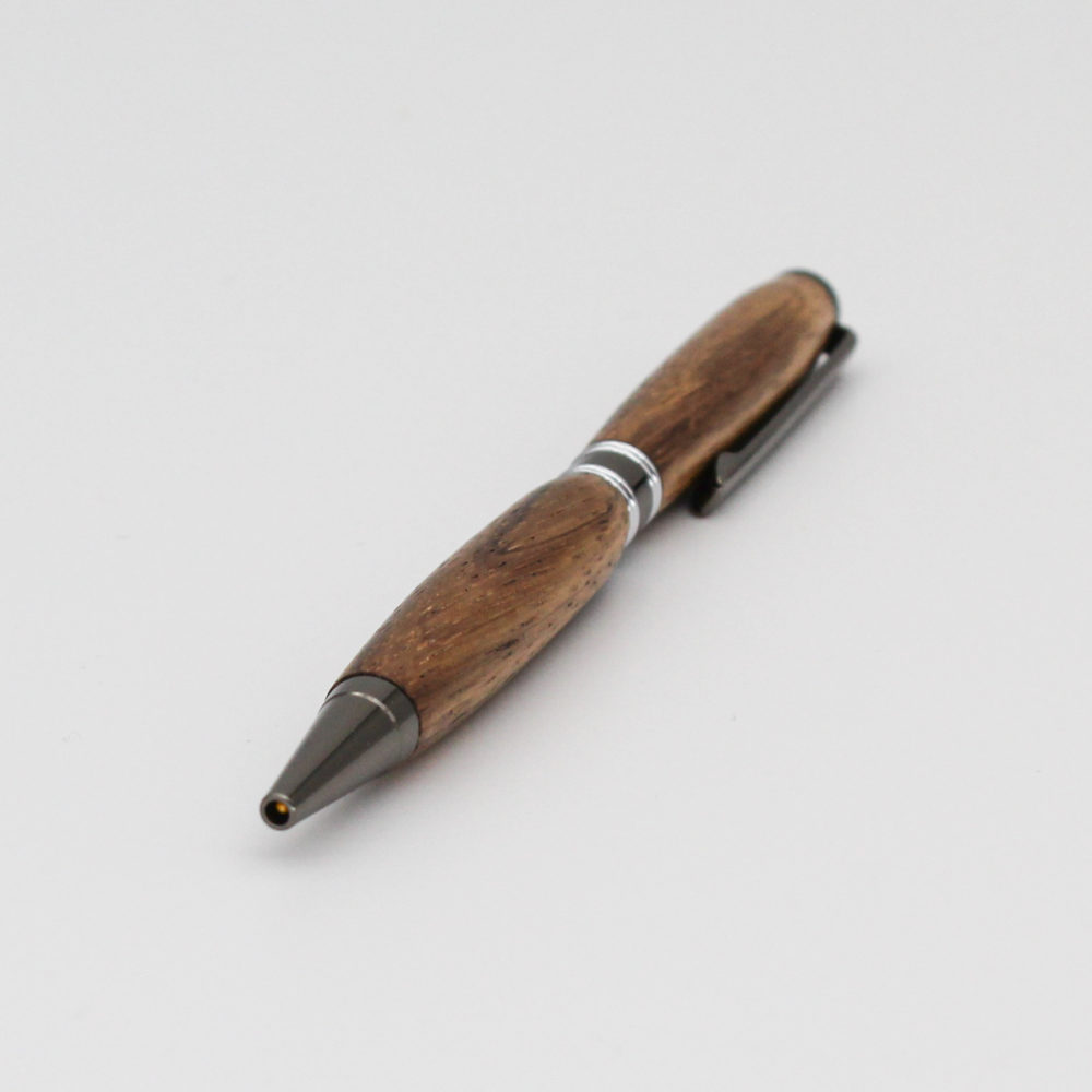 stylo en bois de zebrano vue de coté de face