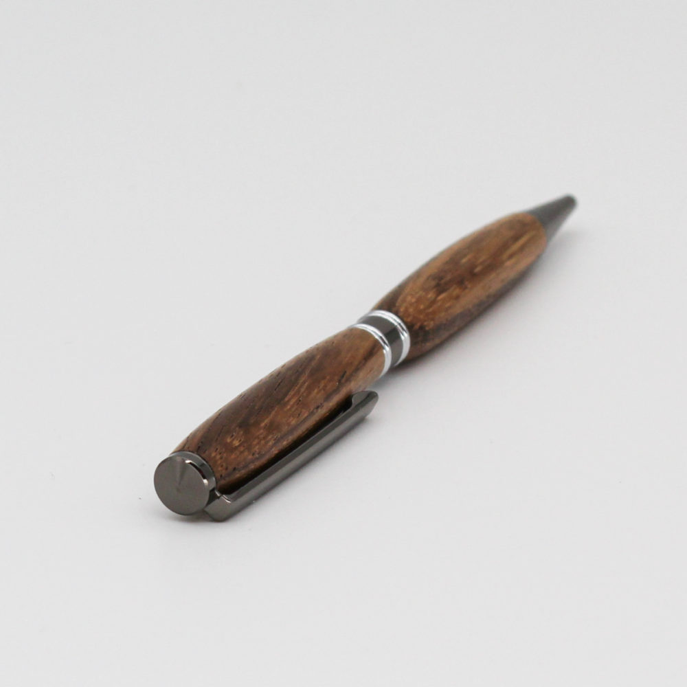 stylo en bois de zebrano vue de coté arrière