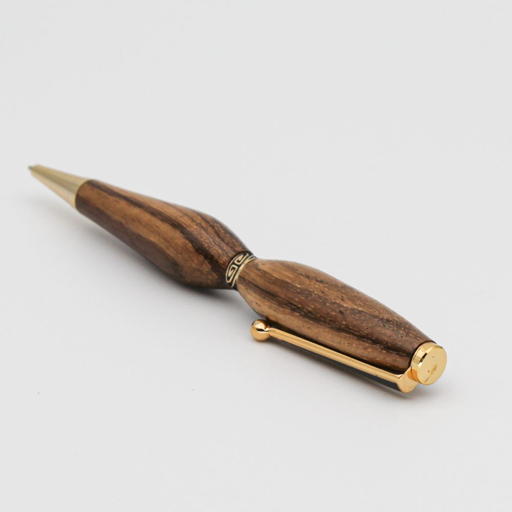 stylo en bois de zebrano vue de coté arrière