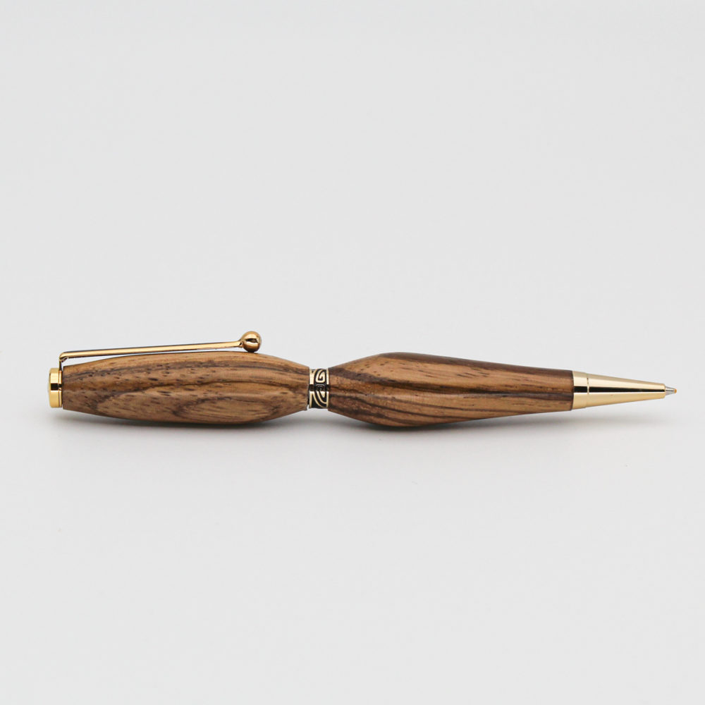 stylo en bois de zebrano vue de coté