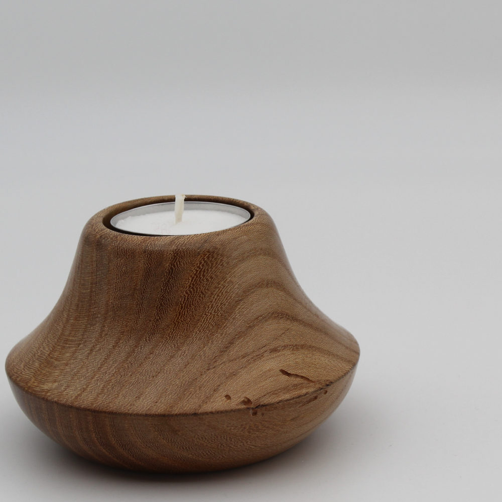 Bougeoir rond en bois de robinier