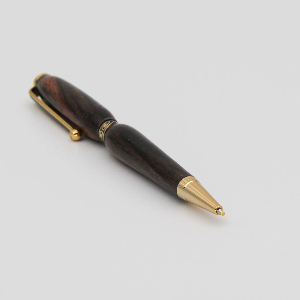 stylo en bois de zebrano vue de coté de face