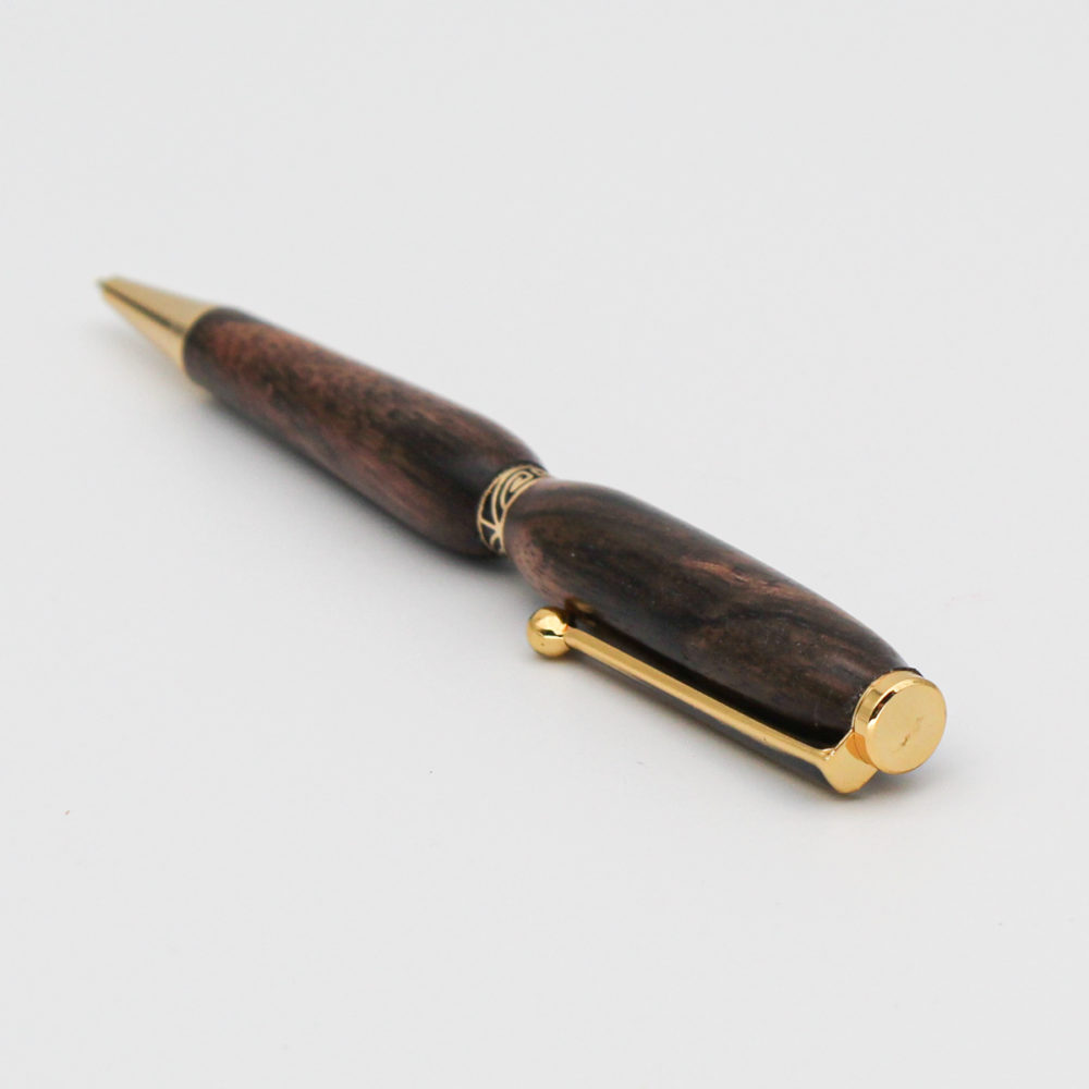 stylo en bois de zebrano vue de coté arrière