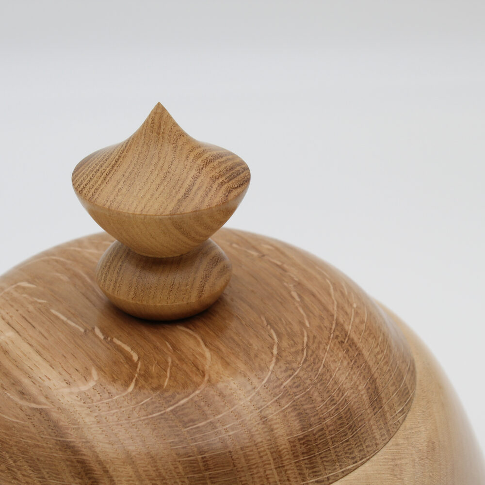 Grande boite à bijoux en bois de frêne, couvercle en chêne et acacia