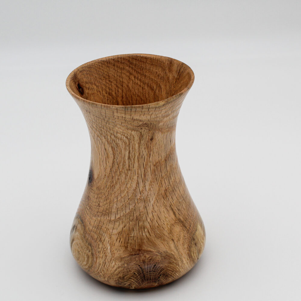 Vase en bois d'érable vue de dessus