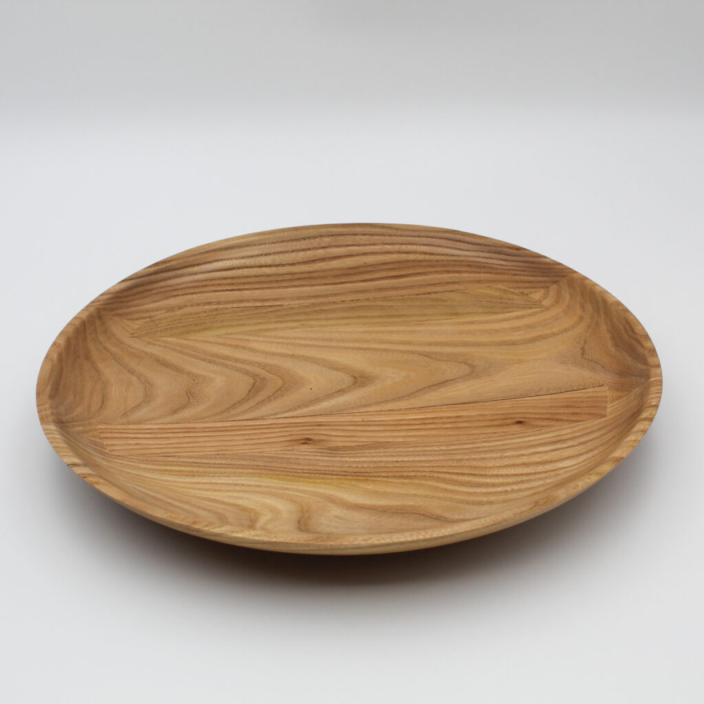 grand plat en bois d'orme (bois segmenté)