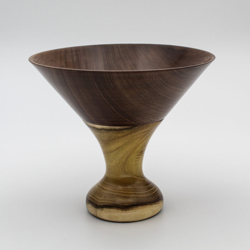 coupe sur pied en bois de noyer et acacia vue globale