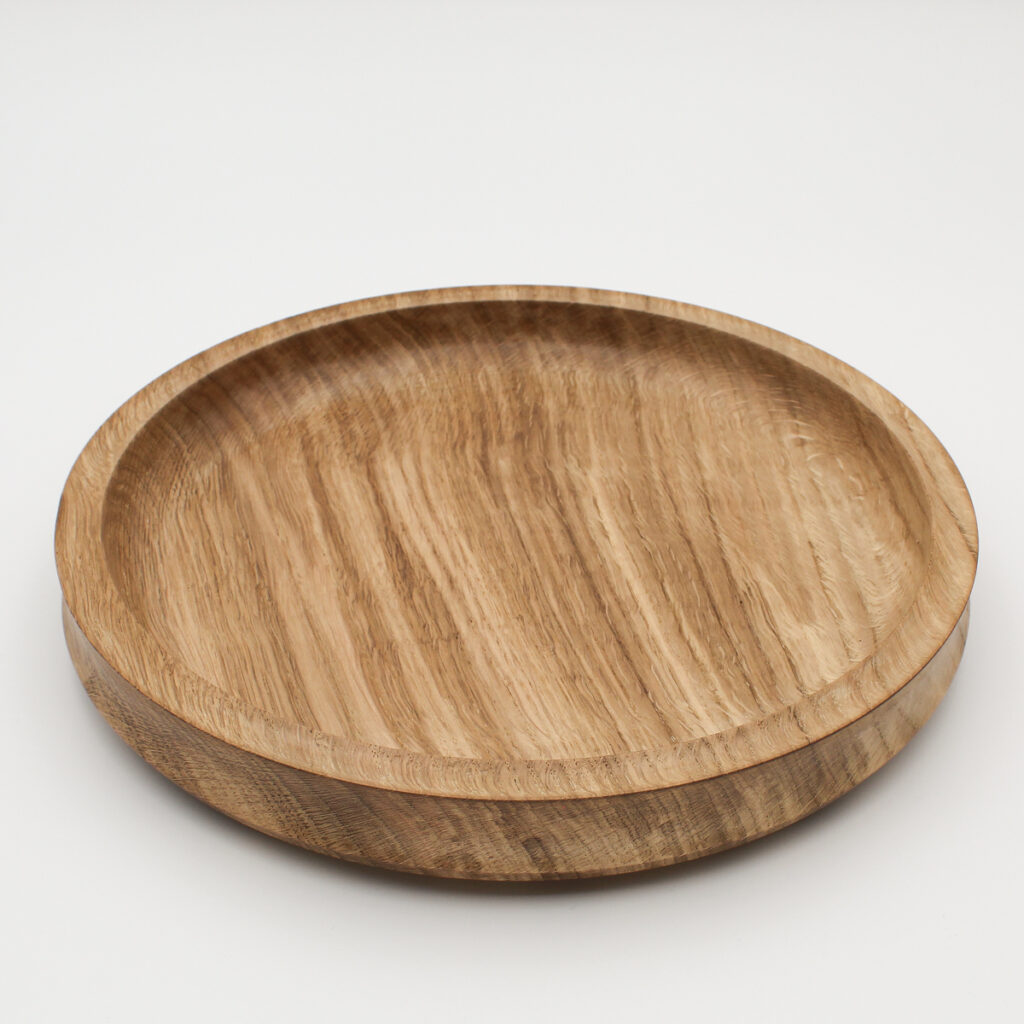 plat en bois de chêne vue du dessus