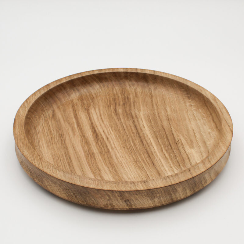 plat en bois de chêne vue du dessus